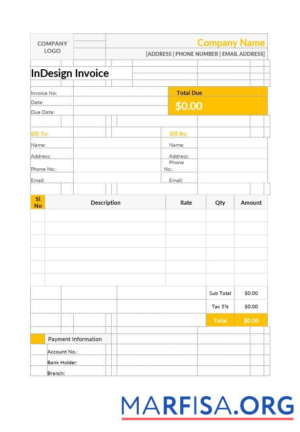 Blank Indesign Invoice Template